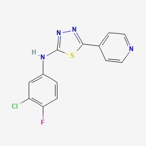 N-(3-chloro-4-fluorophenyl)-5-pyridin-4-yl-1,3,4-thiadiazol-2-amine