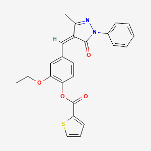 [2-ethoxy-4-[(Z)-(3-methyl-5-oxo-1-phenylpyrazol-4-ylidene)methyl]phenyl] thiophene-2-carboxylate