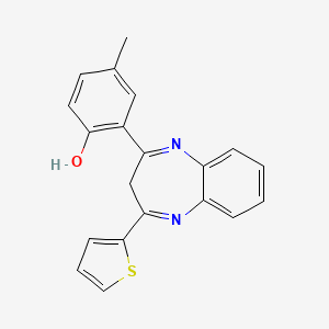4-Methyl-6-(4-thiophen-2-yl-1,3-dihydro-1,5-benzodiazepin-2-ylidene)-1-cyclohexa-2,4-dienone