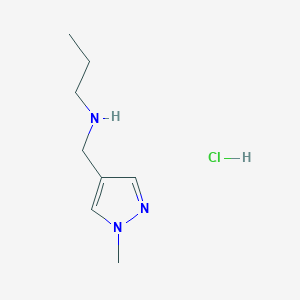 molecular formula C8H16ClN3 B12223732 [(1-methyl-1H-pyrazol-4-yl)methyl]propylamine 