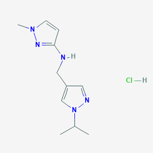 molecular formula C11H18ClN5 B12223787 N-[(1-isopropyl-1H-pyrazol-4-yl)methyl]-1-methyl-1H-pyrazol-3-amine 