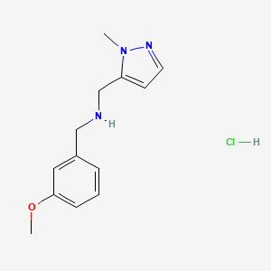 molecular formula C13H18ClN3O B12223804 1-(3-methoxyphenyl)-N-[(1-methyl-1H-pyrazol-5-yl)methyl]methanamine 