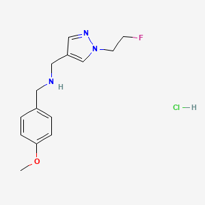 molecular formula C14H19ClFN3O B12223972 1-[1-(2-fluoroethyl)-1H-pyrazol-4-yl]-N-(4-methoxybenzyl)methanamine 