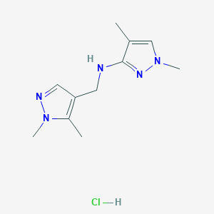 molecular formula C11H18ClN5 B12223993 N-[(1,5-dimethylpyrazol-4-yl)methyl]-1,4-dimethylpyrazol-3-amine;hydrochloride 