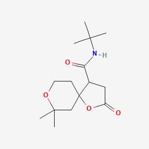 molecular formula C15H25NO4 B1222406 N-tert-butyl-7,7-dimethyl-2-oxo-1,8-dioxaspiro[4.5]decane-4-carboxamide 
