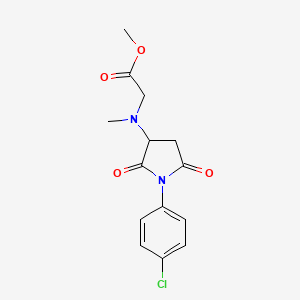 molecular formula C14H15ClN2O4 B1222408 METHYL 2-[[1-(4-CHLOROPHENYL)-2,5-DIOXOTETRAHYDRO-1H-PYRROL-3-YL](METHYL)AMINO]ACETATE 