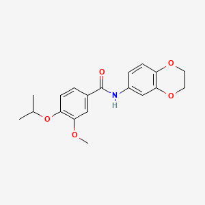 molecular formula C19H21NO5 B1222409 N-(2,3-dihydro-1,4-benzodioxin-6-yl)-3-methoxy-4-propan-2-yloxybenzamide 