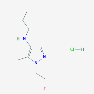 molecular formula C9H17ClFN3 B12224109 1-(2-fluoroethyl)-5-methyl-N-propylpyrazol-4-amine;hydrochloride 