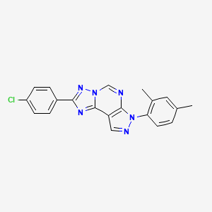 molecular formula C20H15ClN6 B12224132 2-(4-chlorophenyl)-7-(2,4-dimethylphenyl)-7H-pyrazolo[4,3-e][1,2,4]triazolo[1,5-c]pyrimidine 