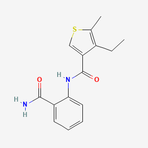 molecular formula C15H16N2O2S B1222416 N-(2-carbamoylphenyl)-4-ethyl-5-methylthiophene-3-carboxamide 
