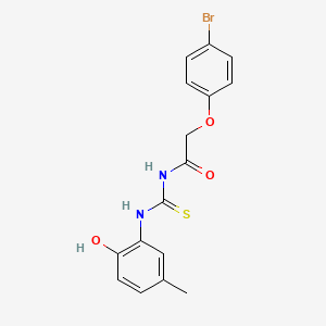 molecular formula C16H15BrN2O3S B1222418 2-(4-bromophenoxy)-N-[(2-hydroxy-5-methylanilino)-sulfanylidenemethyl]acetamide 