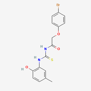 2-(4-bromophenoxy)-N-[(2-hydroxy-5-methylanilino)-sulfanylidenemethyl]acetamide
