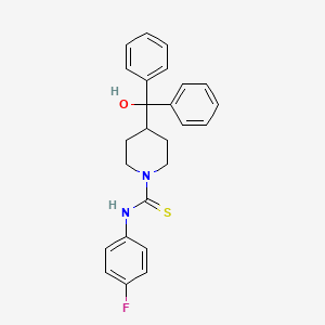 N-(4-fluorophenyl)-4-[hydroxy(diphenyl)methyl]-1-piperidinecarbothioamide