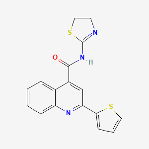 molecular formula C17H13N3OS2 B1222423 N-(4,5-dihydrothiazol-2-yl)-2-thiophen-2-yl-4-quinolinecarboxamide 