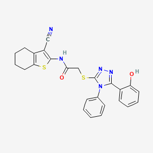 N-(3-cyano-4,5,6,7-tetrahydro-1-benzothiophen-2-yl)-2-{[5-(2-hydroxyphenyl)-4-phenyl-4H-1,2,4-triazol-3-yl]sulfanyl}acetamide