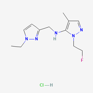 molecular formula C12H19ClFN5 B12224299 N-[(1-ethylpyrazol-3-yl)methyl]-2-(2-fluoroethyl)-4-methylpyrazol-3-amine;hydrochloride 