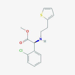 molecular formula C15H16ClNO2S B122243 (S)-Methyl 2-(2-chlorophenyl)-2-((2-(thiophen-2-yl)ethyl)amino)acetate CAS No. 141109-20-8