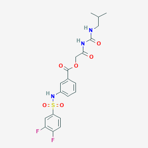 3-[(3,4-Difluorophenyl)sulfonylamino]benzoic acid [2-[[(2-methylpropylamino)-oxomethyl]amino]-2-oxoethyl] ester
