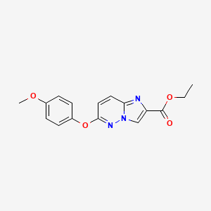 molecular formula C16H15N3O4 B1222436 6-(4-Methoxyphenoxy)-2-imidazo[1,2-b]pyridazinecarboxylic acid ethyl ester 