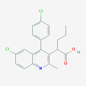 molecular formula C21H19Cl2NO2 B12224365 2-[6-Chloro-4-(4-chlorophenyl)-2-methyl-3-quinolyl]pentanoic acid 