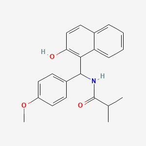 molecular formula C22H23NO3 B1222438 N-[(2-hydroxy-1-naphthalenyl)-(4-methoxyphenyl)methyl]-2-methylpropanamide 