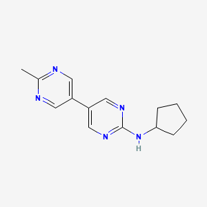 molecular formula C14H17N5 B12224381 N-cyclopentyl-2'-methyl-[5,5'-bipyrimidin]-2-amine 