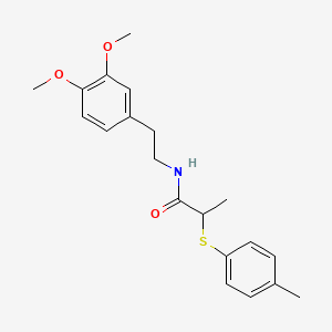 molecular formula C20H25NO3S B1222439 N-[2-(3,4-dimethoxyphenyl)ethyl]-2-[(4-methylphenyl)thio]propanamide 