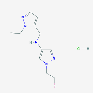 molecular formula C11H17ClFN5 B12224395 N-[(2-ethylpyrazol-3-yl)methyl]-1-(2-fluoroethyl)pyrazol-4-amine;hydrochloride 