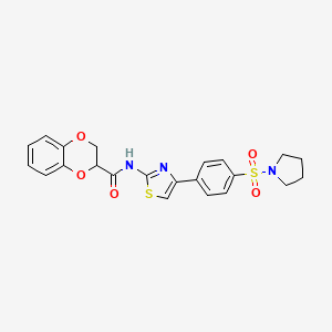 N-[4-[4-(1-pyrrolidinylsulfonyl)phenyl]-2-thiazolyl]-2,3-dihydro-1,4-benzodioxin-3-carboxamide