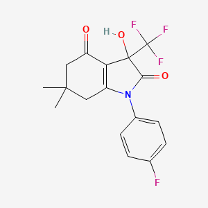 1-(4-Fluorophenyl)-3-hydroxy-6,6-dimethyl-3-(trifluoromethyl)-5,7-dihydroindole-2,4-dione