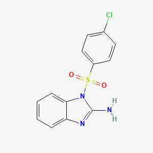 molecular formula C13H10ClN3O2S B1222444 1-(4-Chlorophenyl)sulfonyl-2-benzimidazolamine 
