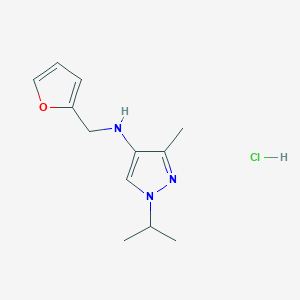 molecular formula C12H18ClN3O B12224469 N-(2-furylmethyl)-1-isopropyl-3-methyl-1H-pyrazol-4-amine 