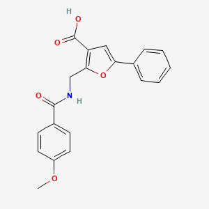 2-[[[(4-Methoxyphenyl)-oxomethyl]amino]methyl]-5-phenyl-3-furancarboxylic acid