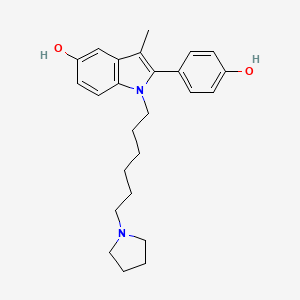 2-(4-Hydroxyphenyl)-3-methyl-1-(6-(1-pyrrolidinyl)hexyl)indol-5-ol