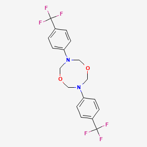 molecular formula C18H16F6N2O2 B1222454 3,7-Bis-(4-trifluoromethylphenyl)-1,5,3,7-dioxadiazocane CAS No. 77767-16-9