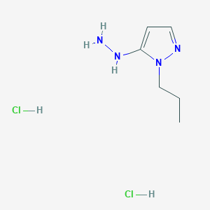 molecular formula C6H14Cl2N4 B12224554 5-hydrazino-1-propyl-1H-pyrazole 