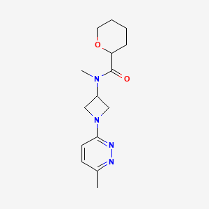 molecular formula C15H22N4O2 B12224569 N-methyl-N-[1-(6-methylpyridazin-3-yl)azetidin-3-yl]oxane-2-carboxamide 