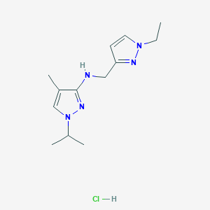 molecular formula C13H22ClN5 B12224594 N-[(1-ethyl-1H-pyrazol-3-yl)methyl]-1-isopropyl-4-methyl-1H-pyrazol-3-amine 