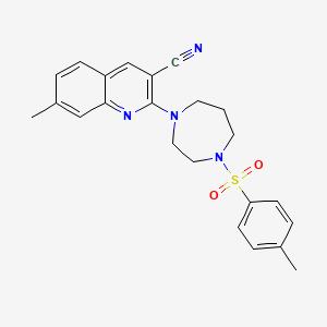 molecular formula C23H24N4O2S B1222479 7-甲基-2-[4-(4-甲苯磺酰基-1,4-二氮杂环戊-1-基)-3-喹啉甲腈 