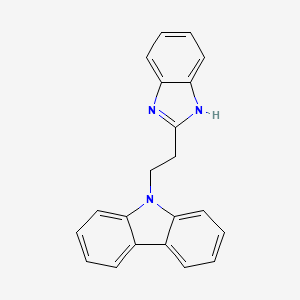 molecular formula C21H17N3 B1222482 9-[2-(1H-benzimidazol-2-yl)ethyl]carbazole 