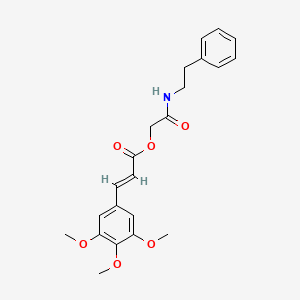 molecular formula C22H25NO6 B1222484 [2-oxo-2-(2-phenylethylamino)ethyl] (E)-3-(3,4,5-trimethoxyphenyl)prop-2-enoate 