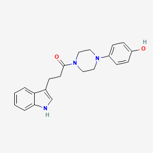 molecular formula C21H23N3O2 B1222486 1-[4-(4-hydroxyphenyl)-1-piperazinyl]-3-(1H-indol-3-yl)-1-propanone 