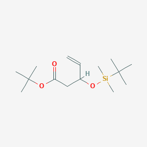 molecular formula C15H30O3Si B12224869 tert-Butyl-3-(tert-butyldimethylsilyloxy)pent-4-enoate 