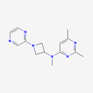 molecular formula C14H18N6 B12224877 N,2,6-trimethyl-N-[1-(pyrazin-2-yl)azetidin-3-yl]pyrimidin-4-amine 