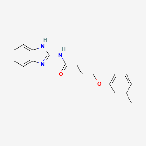 molecular formula C18H19N3O2 B1222488 N-(1H-benzimidazol-2-yl)-4-(3-methylphenoxy)butanamide 