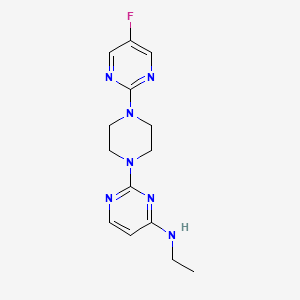 molecular formula C14H18FN7 B12224902 N-ethyl-2-[4-(5-fluoropyrimidin-2-yl)piperazin-1-yl]pyrimidin-4-amine 