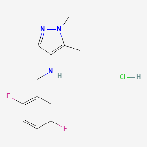 molecular formula C12H14ClF2N3 B12224909 N-[(2,5-difluorophenyl)methyl]-1,5-dimethylpyrazol-4-amine;hydrochloride 