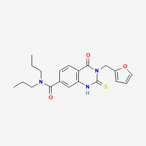 molecular formula C20H23N3O3S B1222491 3-(2-furanylmethyl)-4-oxo-N,N-dipropyl-2-sulfanylidene-1H-quinazoline-7-carboxamide 