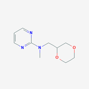 molecular formula C10H15N3O2 B12224918 N-[(1,4-dioxan-2-yl)methyl]-N-methylpyrimidin-2-amine 