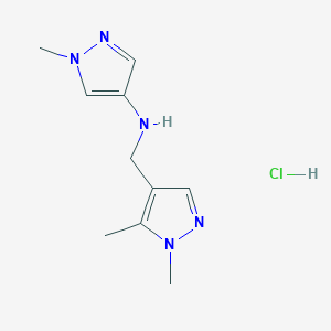 molecular formula C10H16ClN5 B12224925 N-[(1,5-dimethylpyrazol-4-yl)methyl]-1-methylpyrazol-4-amine;hydrochloride 